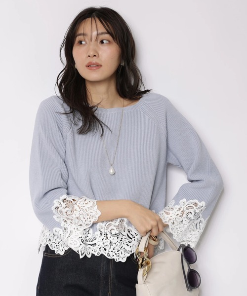 ジャスグリッティー ☆レースヘムニット レースヘムニット（ニット/セーター）｜JUSGLITTY（ジャスグリッティー