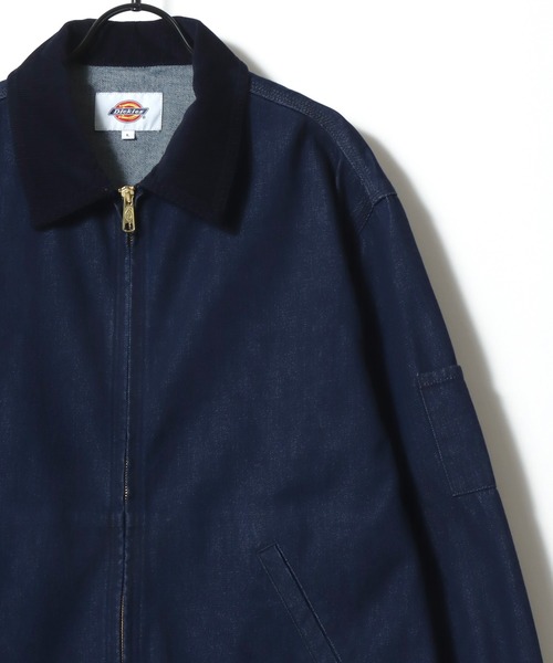 Dickies(ディッキーズ)の「Dickies/ディッキーズ Eisenhower Jacket/オーバーサイズ デニム 襟コーデュロイ アイゼンハワージャケット/ハンティングジャケット/ワークジャケット/ブルゾン/レディース メンズ(ブルゾン・メンズ・ブルー/ブラック・L/XL/M)」の4枚目の写真