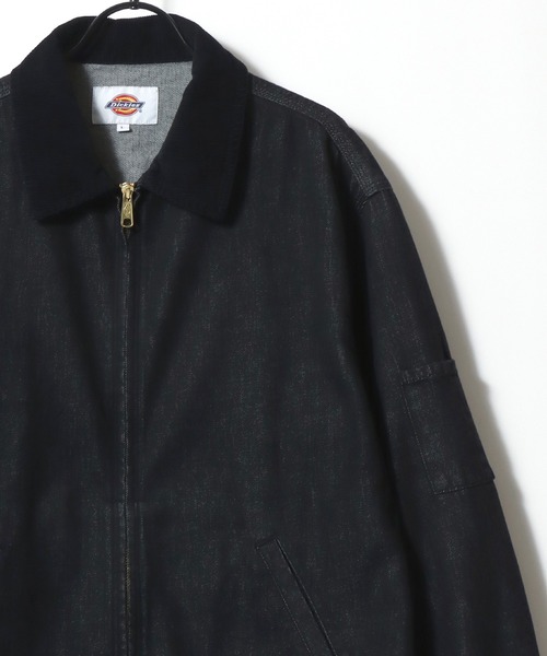 Dickies(ディッキーズ)の「Dickies/ディッキーズ Eisenhower Jacket/オーバーサイズ デニム 襟コーデュロイ アイゼンハワージャケット/ハンティングジャケット/ワークジャケット/ブルゾン/レディース メンズ(ブルゾン・メンズ・ブルー/ブラック・L/XL/M)」の3枚目の写真