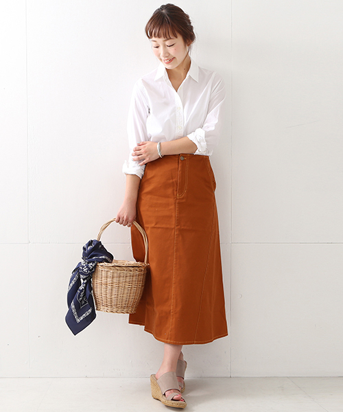 Ray BEAMS(レイビームス)の「Ray BEAMS / コットン ツイル Aライン スカート(スカート・レディース・ダークブラウン/オリーブ・0/1)」の18枚目の写真
