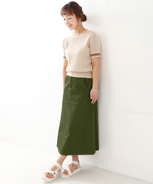 Ray BEAMS(レイビームス)の「Ray BEAMS / コットン ツイル Aライン スカート(スカート・レディース・ダークブラウン/オリーブ・0/1)」の19枚目の写真