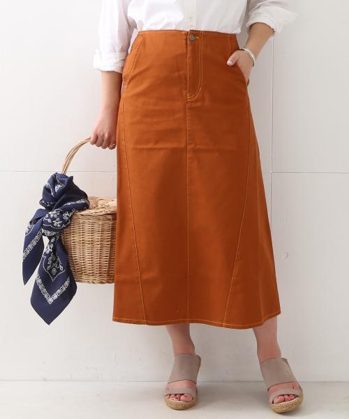 Ray BEAMS(レイビームス)の「Ray BEAMS / コットン ツイル Aライン スカート(スカート・レディース・ダークブラウン/オリーブ・0/1)」の3枚目の写真