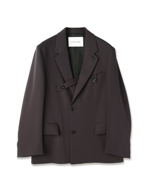 CULLNI（クルニ）の「Dry Double Cloth Slant Belt Tailored Jacket（テーラードジャケット・メンズ・ネイビー/ダークブラウン/アッシュブラウン/ブラック・1/2）」の2枚目の写真