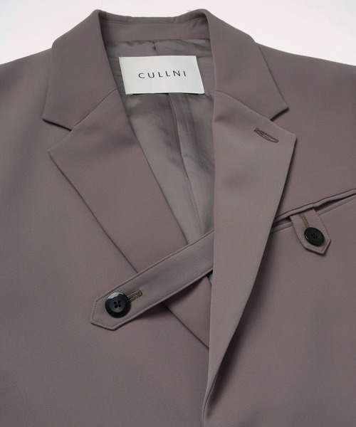 CULLNI(クルニ)の「Dry Double Cloth Slant Belt Tailored Jacket(テーラードジャケット・メンズ・ネイビー/ダークブラウン/アッシュブラウン/ブラック・1/2/0)」の7枚目の写真
