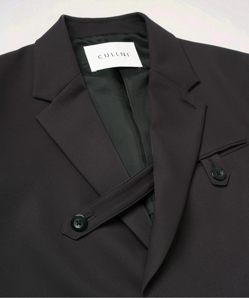 CULLNI(クルニ)の「Dry Double Cloth Slant Belt Tailored Jacket(テーラードジャケット・メンズ・ネイビー/ダークブラウン/アッシュブラウン/ブラック・1/2/0)」の10枚目の写真