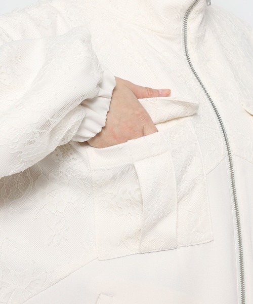 HARE(ハレ)の「レースデザインミドルブルゾン(HARE)(ブルゾン・レディース・ブラック/ホワイト・FREE)」の17枚目の写真