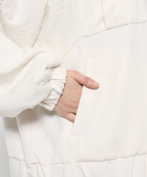 HARE(ハレ)の「レースデザインミドルブルゾン(HARE)(ブルゾン・レディース・ブラック/ホワイト・FREE)」の18枚目の写真