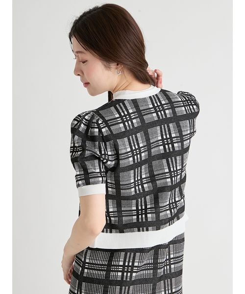 CELFORD（セルフォード）の「【洗える】チェックジャカードミニニットワンピースセット（ワンピース・レディース・ブラック/グレー/ミント/ピンク・36/38）」の7枚目の写真