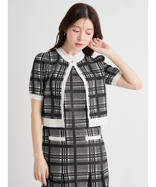 CELFORD（セルフォード）の「【洗える】チェックジャカードミニニットワンピースセット（ワンピース・レディース・ブラック/グレー/ミント/ピンク・36/38）」の13枚目の写真