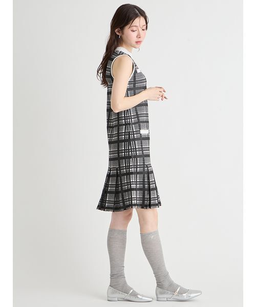CELFORD（セルフォード）の「【洗える】チェックジャカードミニニットワンピースセット（ワンピース・レディース・ブラック/グレー/ミント/ピンク・36/38）」の16枚目の写真
