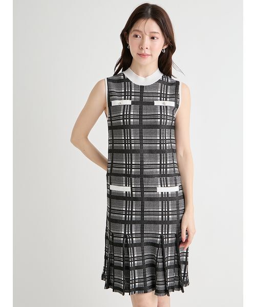 CELFORD（セルフォード）の「【洗える】チェックジャカードミニニットワンピースセット（ワンピース・レディース・ブラック/グレー/ミント/ピンク・36/38）」の17枚目の写真