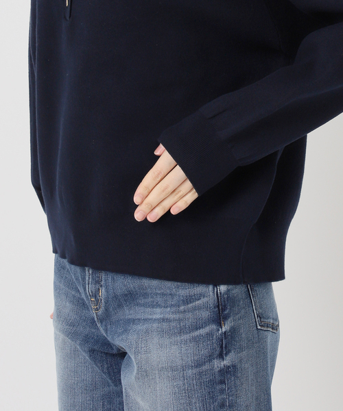 【新品】メタルボタンヘンリーネックニット ネイビー　Spick and Span スピック＆スパン Spick & Span 《新色有り / 追加予約》メタルボタン