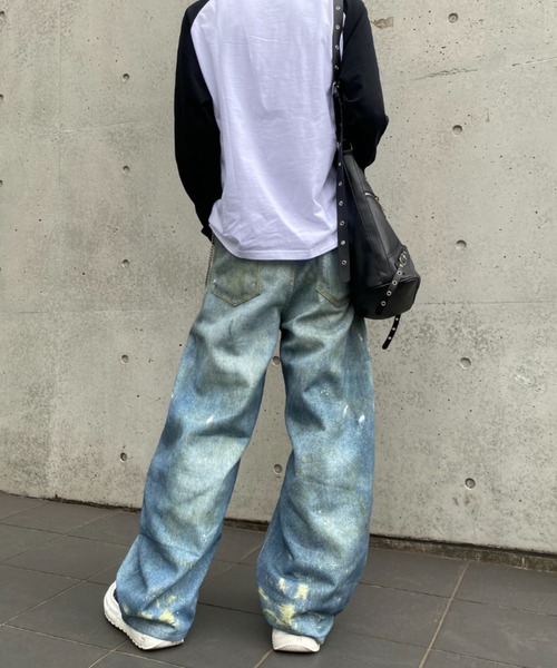 lilful(リルフル)の「【26年春夏新作】ネクタイデザインプリントバギーデニムパンツ(デニムパンツ・メンズ・ブルー・L/M)」の8枚目の写真
