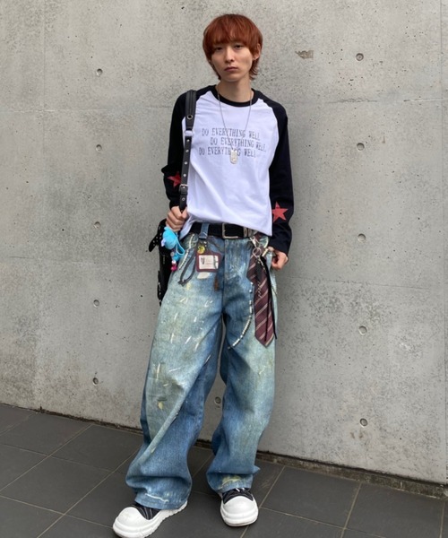 lilful(リルフル)の「【26年春夏新作】ネクタイデザインプリントバギーデニムパンツ(デニムパンツ・メンズ・ブルー・L/M)」の6枚目の写真