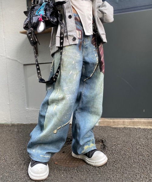 lilful(リルフル)の「【26年春夏新作】ネクタイデザインプリントバギーデニムパンツ(デニムパンツ・メンズ・ブルー・L/M)」の13枚目の写真
