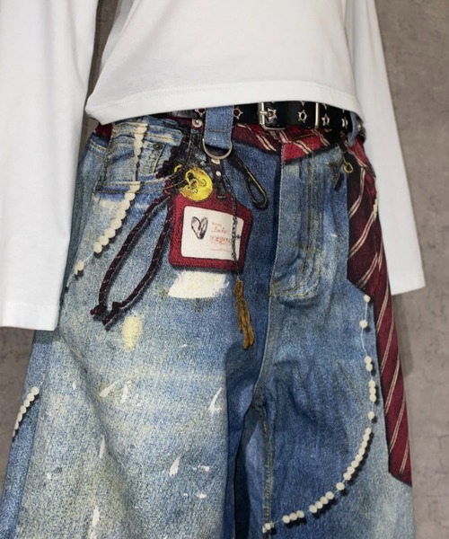 lilful(リルフル)の「【26年春夏新作】ネクタイデザインプリントバギーデニムパンツ(デニムパンツ・メンズ・ブルー・L/M)」の15枚目の写真