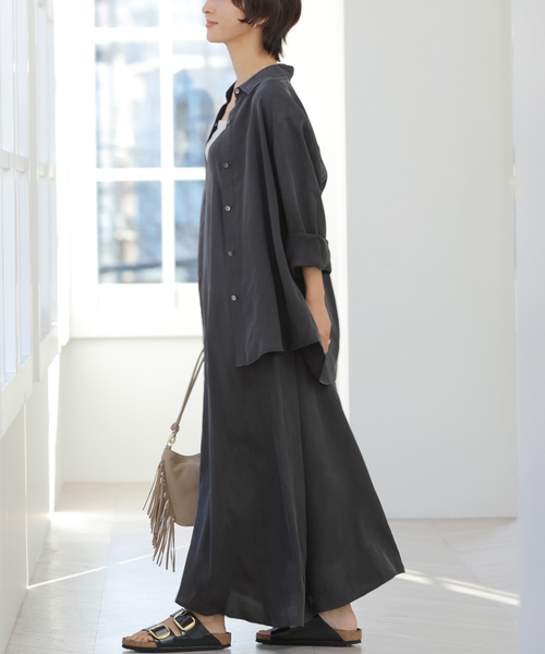 JOURNAL STANDARD relume（ジャーナルスタンダード　レリューム）の「［26SS新作］キュプラロングキャミワンピース（ワンピース・レディース・ブラック系その他/ブラウン系その他・FREE）」の6枚目の写真