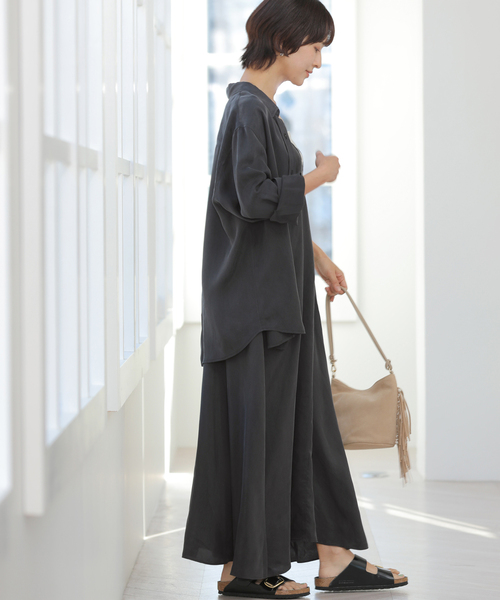 JOURNAL STANDARD relume（ジャーナルスタンダード　レリューム）の「［26SS新作］キュプラロングキャミワンピース（ワンピース・レディース・ブラック系その他/ブラウン系その他・FREE）」の7枚目の写真