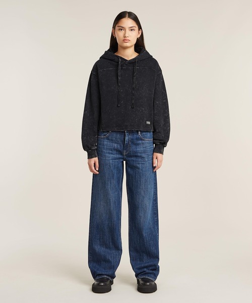 G-STAR（ジースター）の「Overdyed Loose Hooded Sweater/ヴィンテージライクオーバーダイオーバーサイズパーカー（パーカー・レディース・ブラック系その他・X-SMALL/SMALL/MEDIUM）」の3枚目の写真