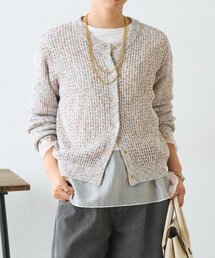 Jena espace merveilleux | 【大人の抜け感◎】ミックスカラーメッシュカーディガン(カーディガン/ボレロ)