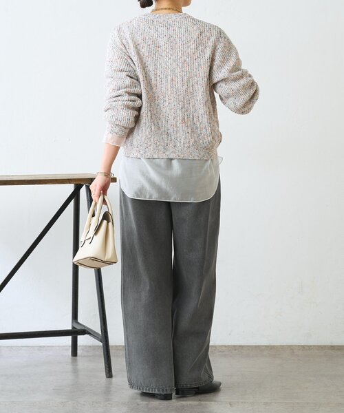 Jena espace merveilleux（ジェナ　エスパスメルヴェイユ）の「【大人の抜け感◎】ミックスカラーメッシュカーディガン（カーディガン/ボレロ・レディース・レッド/オフホワイト/ブルー・FREE）」の9枚目の写真