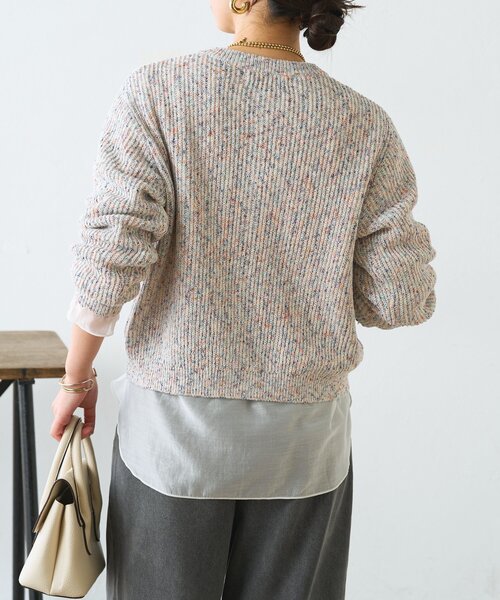 Jena espace merveilleux（ジェナ　エスパスメルヴェイユ）の「【大人の抜け感◎】ミックスカラーメッシュカーディガン（カーディガン/ボレロ・レディース・レッド/オフホワイト/ブルー・FREE）」の12枚目の写真