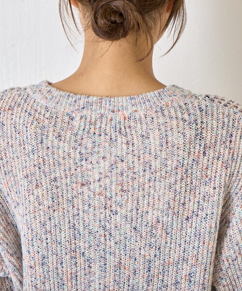 Jena espace merveilleux（ジェナ　エスパスメルヴェイユ）の「【大人の抜け感◎】ミックスカラーメッシュカーディガン（カーディガン/ボレロ・レディース・レッド/オフホワイト/ブルー・FREE）」の18枚目の写真