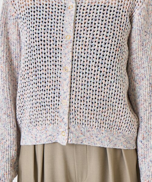 Jena espace merveilleux（ジェナ　エスパスメルヴェイユ）の「【大人の抜け感◎】ミックスカラーメッシュカーディガン（カーディガン/ボレロ・レディース・レッド/オフホワイト/ブルー・FREE）」の21枚目の写真