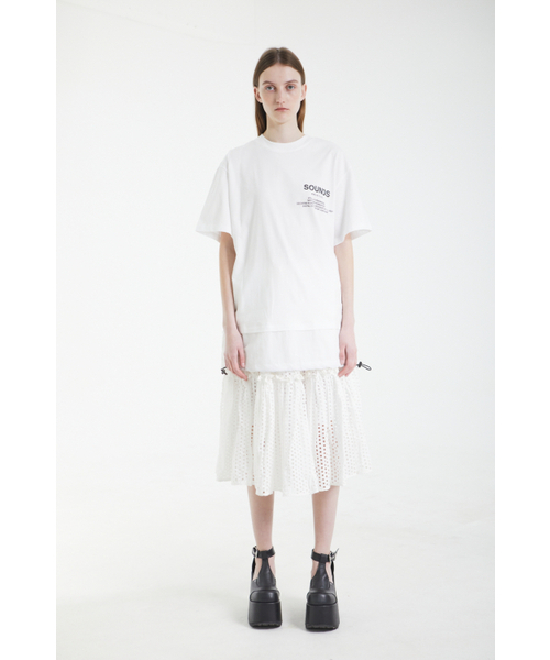 BMUETTE(ビムウィエ)の「レイヤードTシャツ - ホワイト(Tシャツ/カットソー・レディース・ホワイト・SMALL/MEDIUM/LARGE)」の1枚目の写真