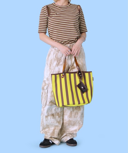 CONTROL FREAK / CTFK(コントロールフリーク)の「CONTROL FREAK / CTFK(コントロールフリーク)ストライプトート(トートバッグ・レディース・イエロー/ブラック/グレー・FREE)」の13枚目の写真