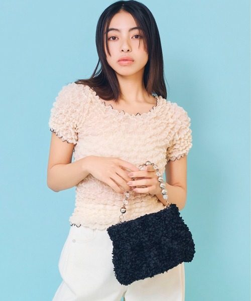 Casselini(キャセリーニ)の「Casselini(キャセリーニ)froufroubag(ハンドバッグ・レディース・ブルー/ブラック/オレンジ・FREE)」の4枚目の写真