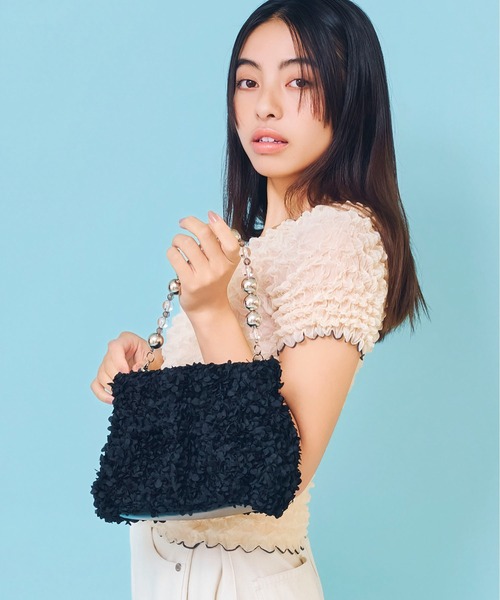 Casselini(キャセリーニ)の「Casselini(キャセリーニ)froufroubag(ハンドバッグ・レディース・ブルー/ブラック/オレンジ・FREE)」の5枚目の写真