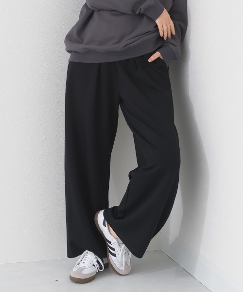 OMNES（オムネス）の「ソフトポンチ ワイドパンツ UVカット花粉リリース付（その他パンツ・レディース・ブラック/ベージュ・FREE）」の4枚目の写真