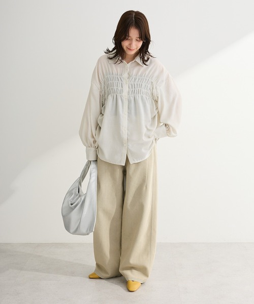 Green　Parks（グリーンパークス）の「コクーンシルエットデニムパンツ（デニムパンツ・レディース・グレイッシュベージュ/ブラック/ライトインディゴブルー・M/L）」の10枚目の写真