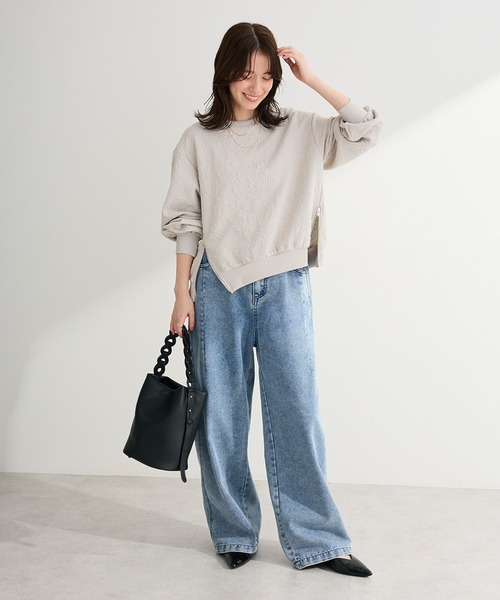 Green　Parks（グリーンパークス）の「コクーンシルエットデニムパンツ（デニムパンツ・レディース・グレイッシュベージュ/ブラック/ライトインディゴブルー・M/L）」の12枚目の写真