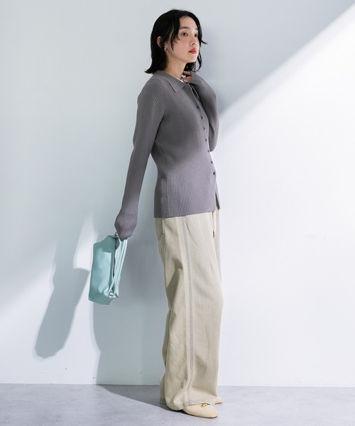 Green　Parks（グリーンパークス）の「コクーンシルエットデニムパンツ（デニムパンツ・レディース・グレイッシュベージュ/ブラック/ライトインディゴブルー・M/L）」の5枚目の写真