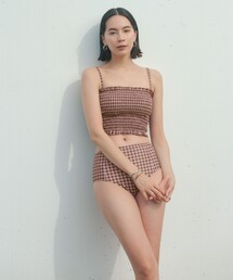 green label relaxing | シャーリングビスチェ&ショーツ チェック柄 B / スイムウェア / 水着(水着)