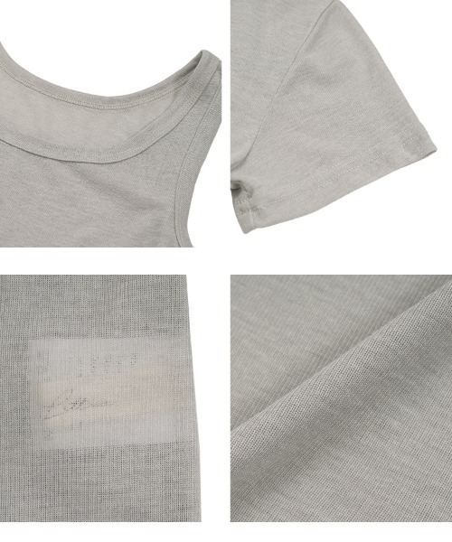 KOBE LETTUCE(コウベレタス)の「シアーカットソータンクトップ×半袖トップスセット(Tシャツ/カットソー・レディース・モカ/ピンク/オフホワイト/グレー/ブラック・M)」の21枚目の写真