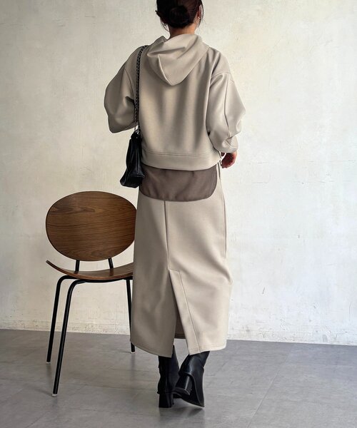 un dix cors（アンディコール）の「ボンディングセットアップ（ワンピース・レディース・チャコールグレー/ベージュ/カーキ・FREE）」の14枚目の写真