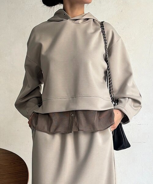 un dix cors（アンディコール）の「ボンディングセットアップ（ワンピース・レディース・チャコールグレー/ベージュ/カーキ・FREE）」の15枚目の写真