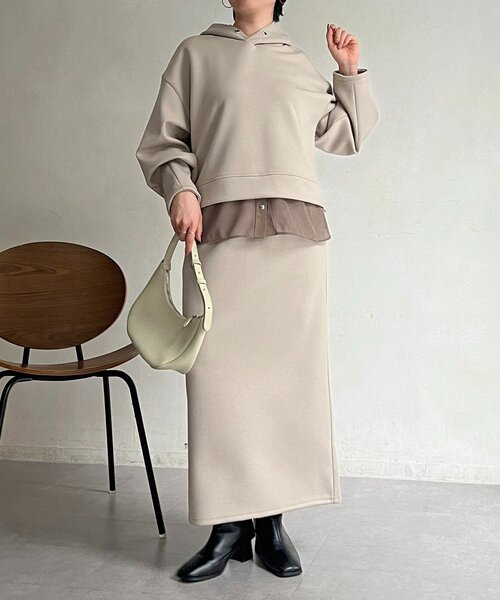 un dix cors（アンディコール）の「ボンディングセットアップ（ワンピース・レディース・チャコールグレー/ベージュ/カーキ・FREE）」の19枚目の写真