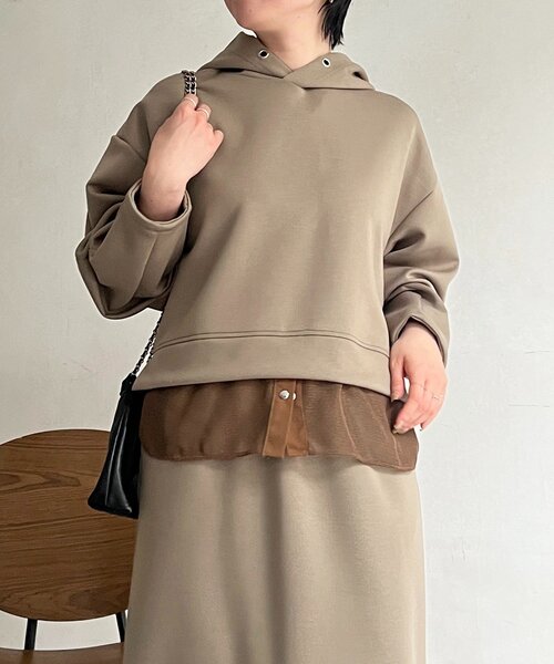 un dix cors（アンディコール）の「ボンディングセットアップ（ワンピース・レディース・チャコールグレー/ベージュ/カーキ・FREE）」の10枚目の写真