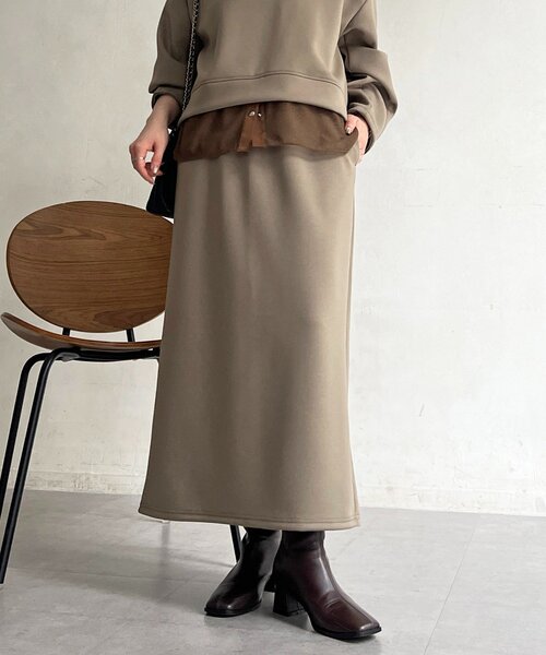 un dix cors（アンディコール）の「ボンディングセットアップ（ワンピース・レディース・チャコールグレー/ベージュ/カーキ・FREE）」の11枚目の写真