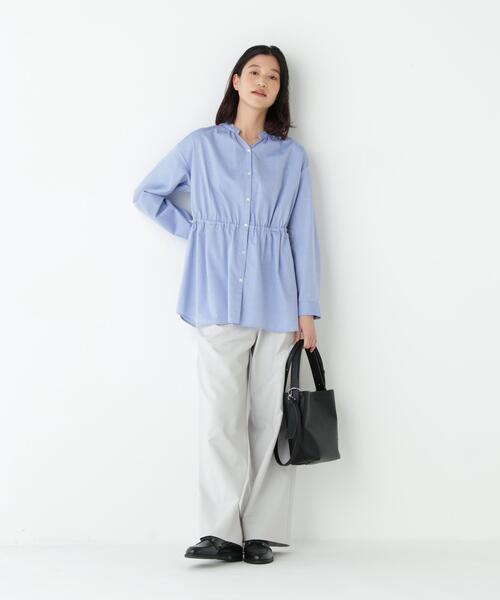 human woman(ヒューマンウーマン)の「◆【ウォッシャブル】シャンブレーオックスドロストブラウス(シャツ/ブラウス・レディース・ブルー/ダークインディゴブルー・MEDIUM)」の7枚目の写真