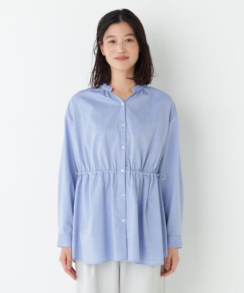 human woman(ヒューマンウーマン)の「◆【ウォッシャブル】シャンブレーオックスドロストブラウス(シャツ/ブラウス・レディース・ブルー/ダークインディゴブルー・MEDIUM)」の8枚目の写真
