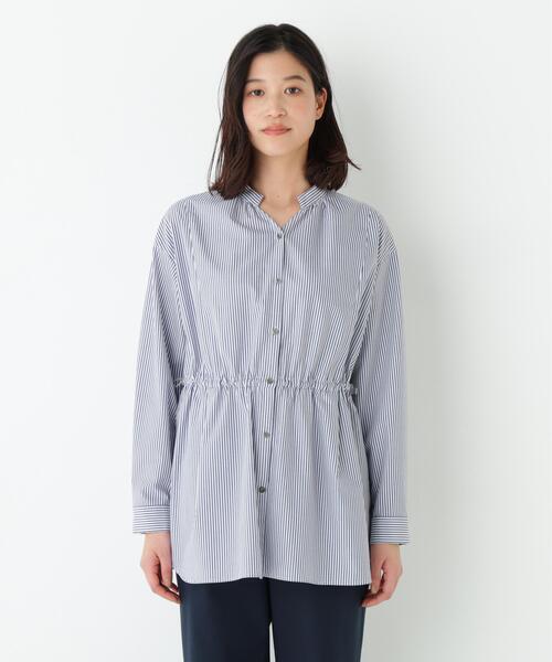 human woman(ヒューマンウーマン)の「◆【ウォッシャブル】シャンブレーオックスドロストブラウス(シャツ/ブラウス・レディース・ブルー/ダークインディゴブルー・MEDIUM)」の14枚目の写真