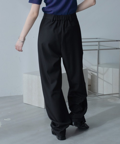 VACANCY(ヴァカンシー)の「レースレイヤードスリットワイドパンツ/SETUP(スラックス・レディース・ブルー/ブラック・SMALL/LARGE/MEDIUM)」の4枚目の写真
