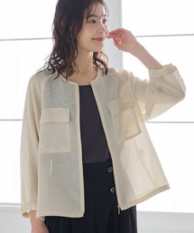 Honeys | 8分袖メッシュブルゾン(ブルゾン)