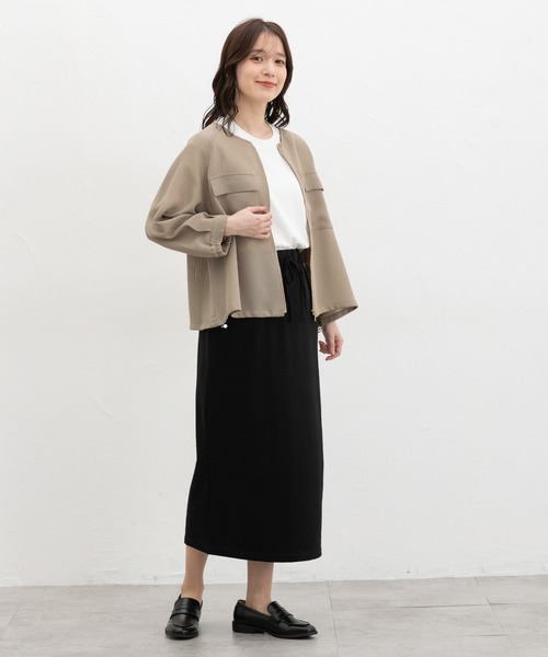 Honeys（ハニーズ）の「８分袖メッシュブルゾン（ブルゾン・レディース・アイボリー/ブラック/ライトカーキ・L/LL/M/S）」の12枚目の写真