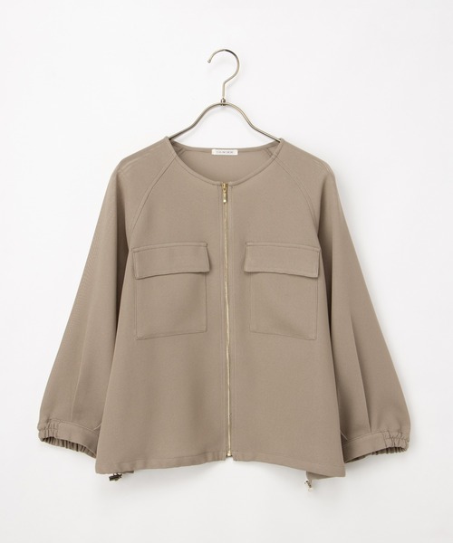 Honeys（ハニーズ）の「８分袖メッシュブルゾン（ブルゾン・レディース・アイボリー/ブラック/ライトカーキ・L/LL/M/S）」の18枚目の写真